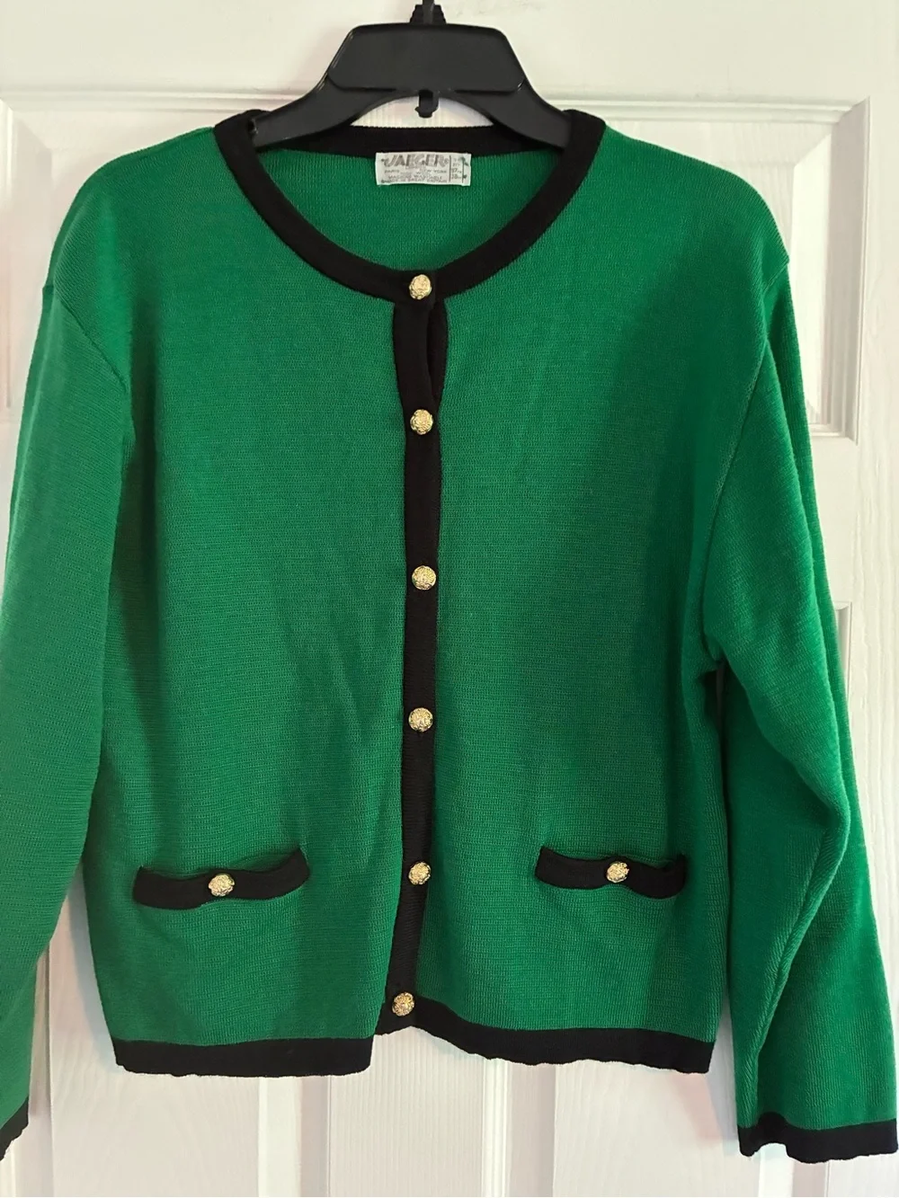 Vintage Jaeger Green Wool Cardigan Womens Size Large